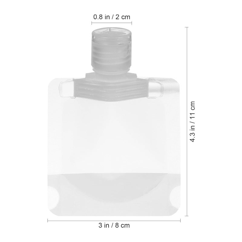 KALLORY Refillable Empty Squeeze Pouch, 15pcs 30ml Stand Up Pouch Toiletry Lotion Gel Squeezable Bags Plastic Toiletry Containers for Travel Toiletries Cosmetic - Image 2